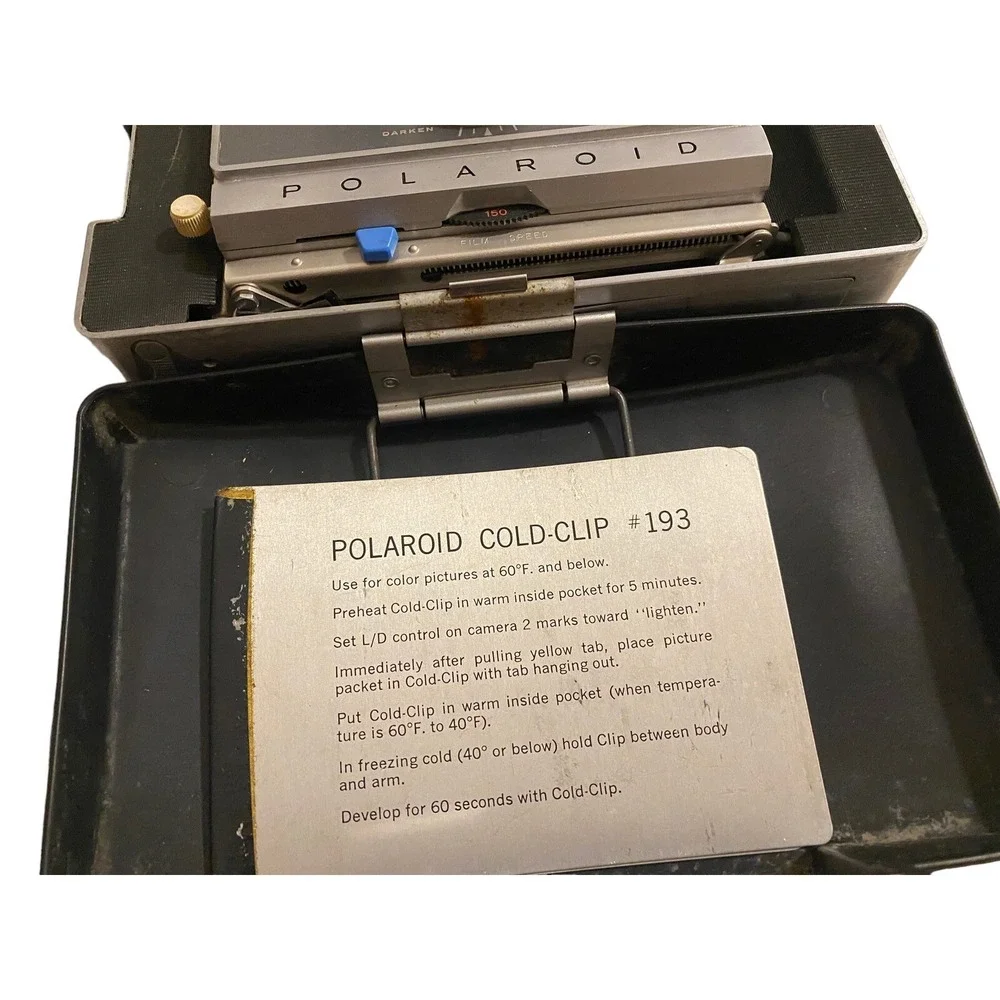 Vintage Polaroid Automatic 100 Land Camera, Case, Instruction‎ Manual